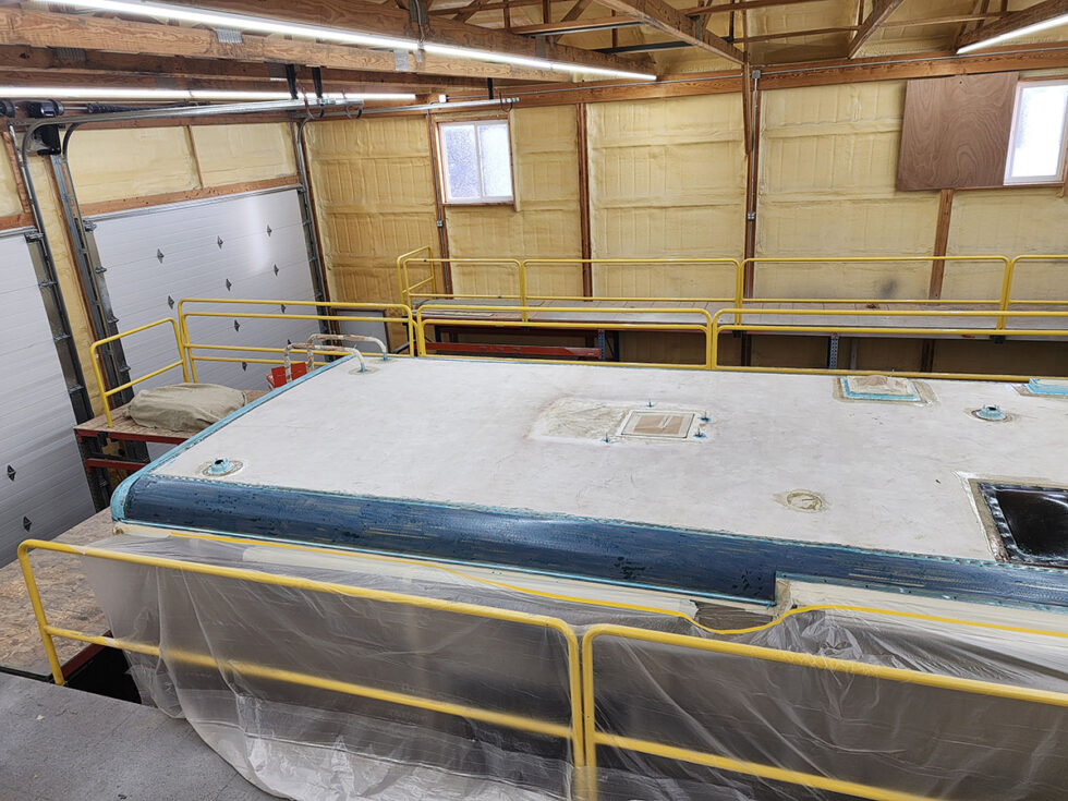 class a rv roof repair on newmar motorhome