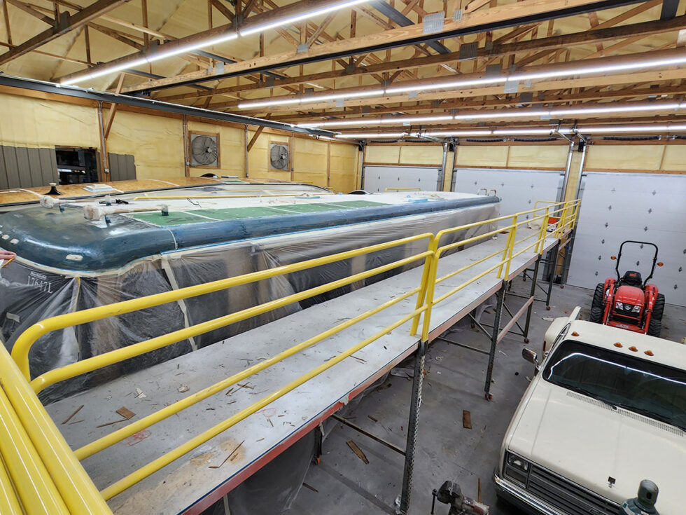 class a rv roof repair on newmar motorhome