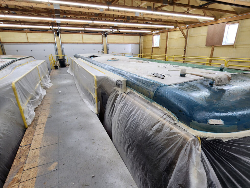 class a rv roof repair on newmar motorhome