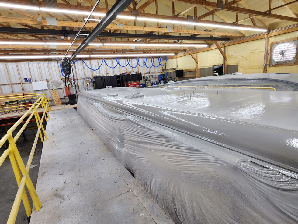 class a rv roof repair on newmar motorhome