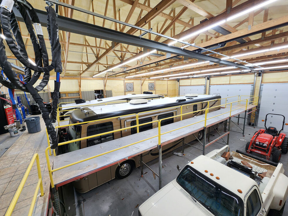 class a rv roof repair on newmar motorhome