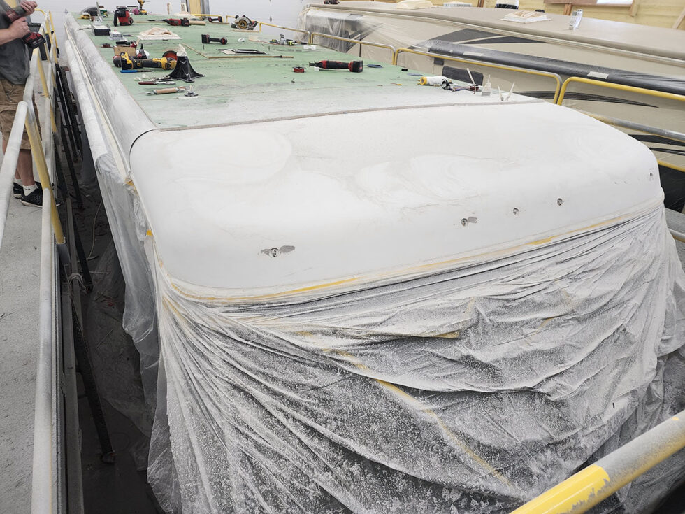 newmar motorhome having roof repaired