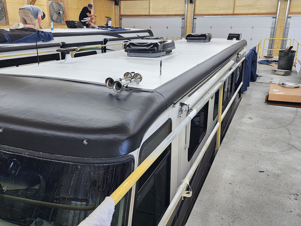 newmar motorhome having roof repaired