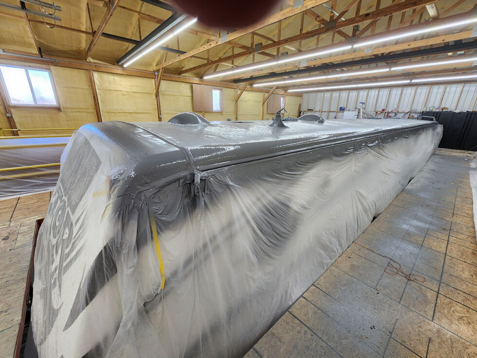 raptor fifth wheel roof repair being done