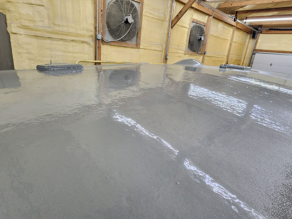 fifth wheel RV having roof repair done