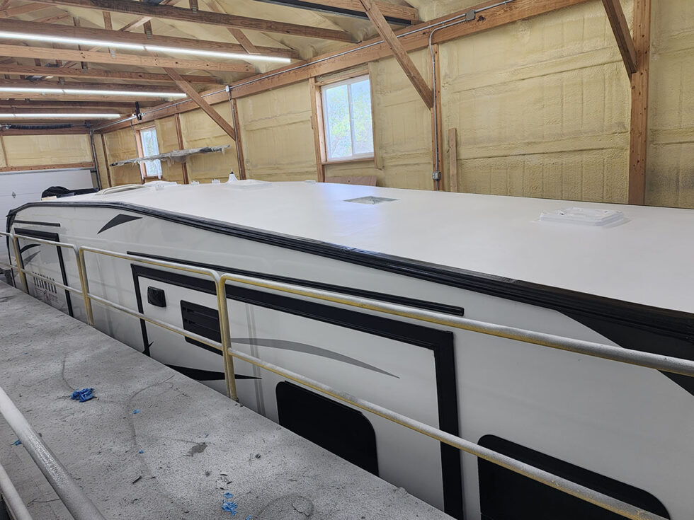 rockwood fifth wheel getting roof repaired