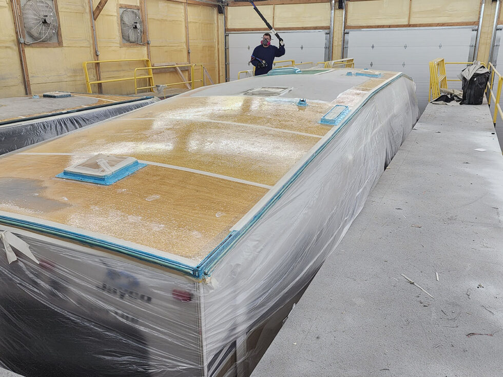 jayco fifth wheel having roof repair done in Nebraska