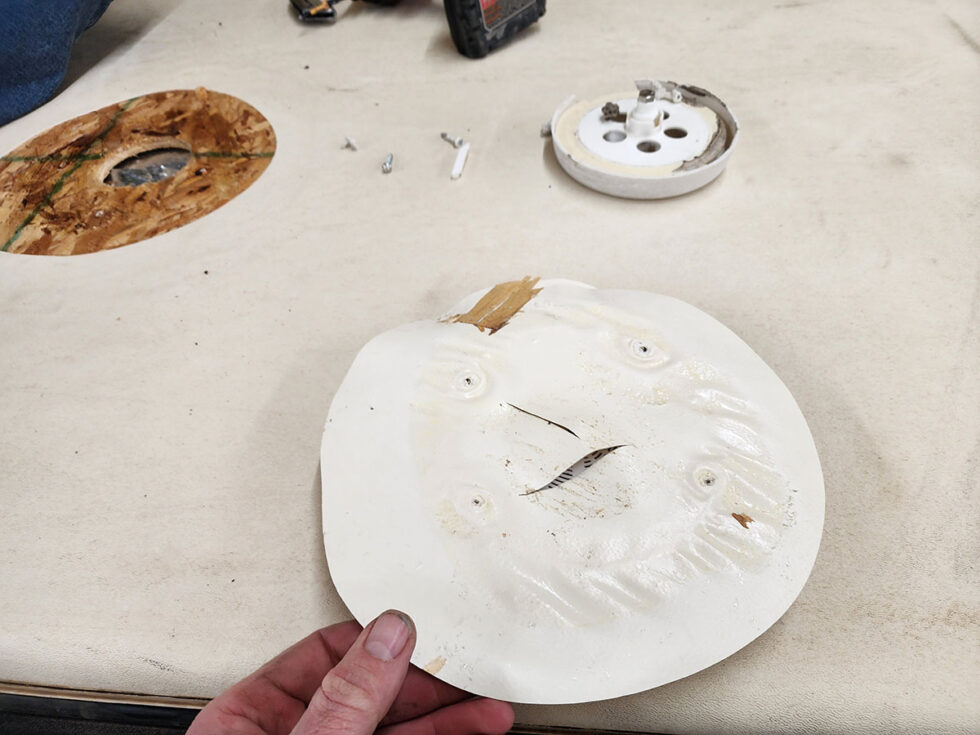 fifth wheel rv roof being repaired