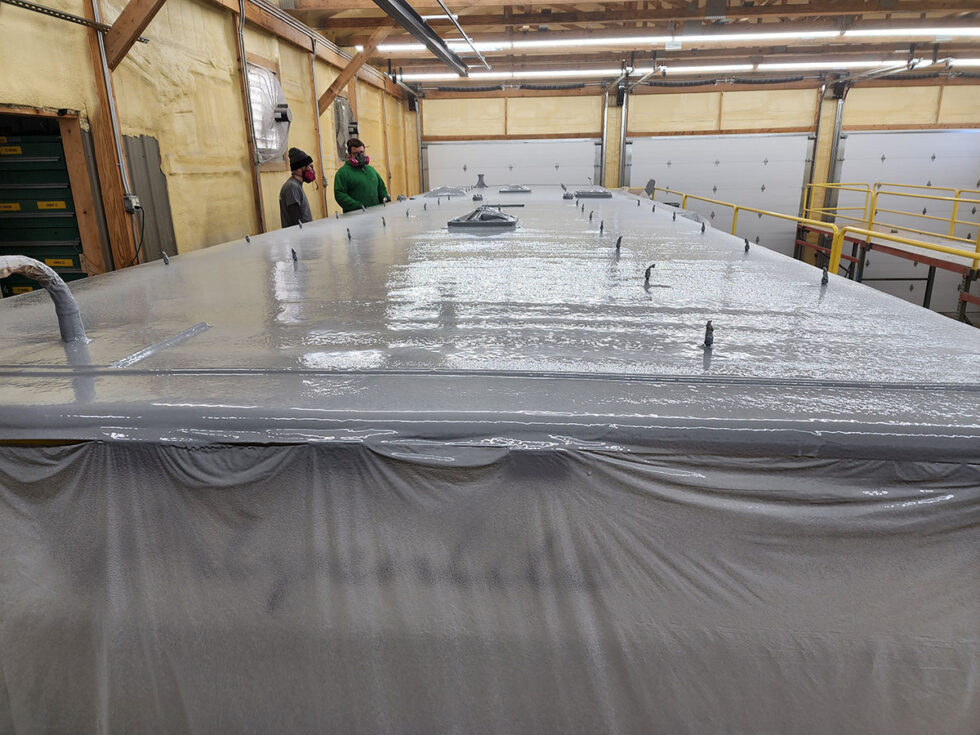 travel trailer having roof repaired