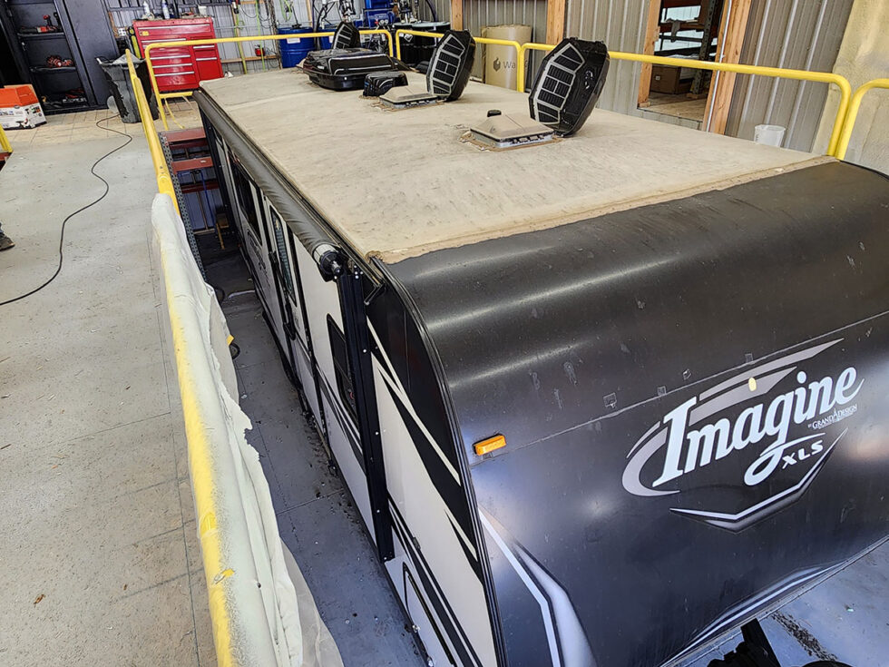grand design imagine travel trailer before roof repair