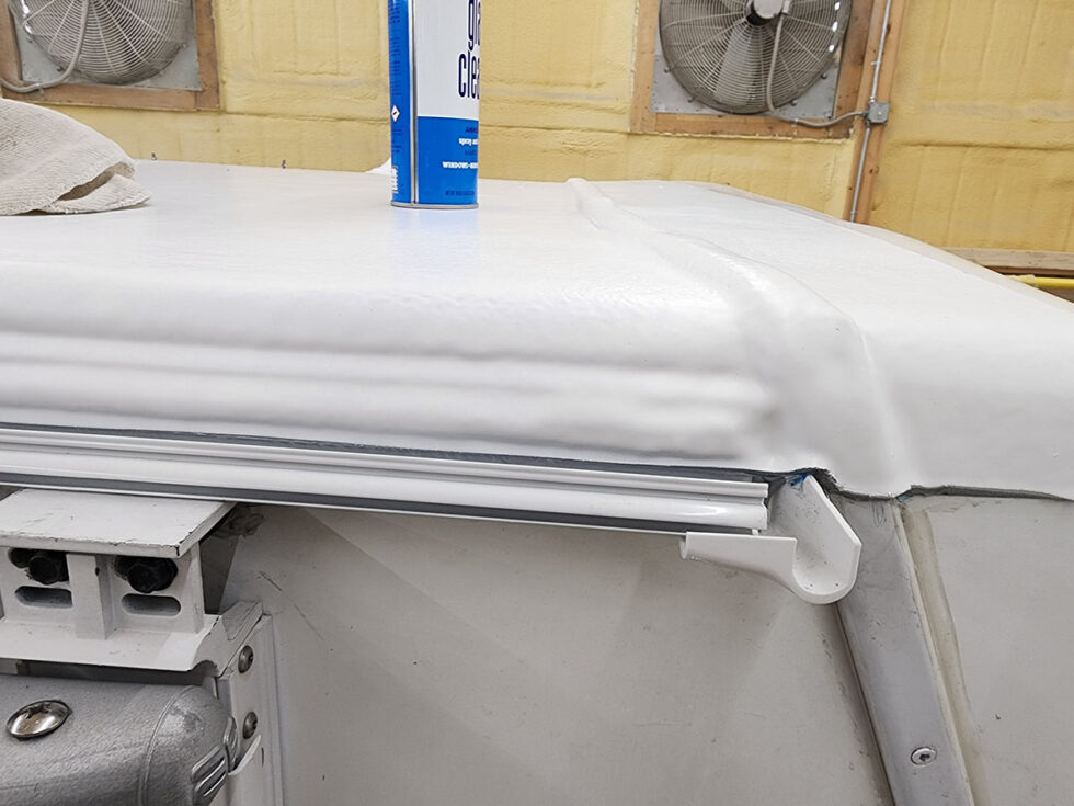 travel trailer having roof repaired