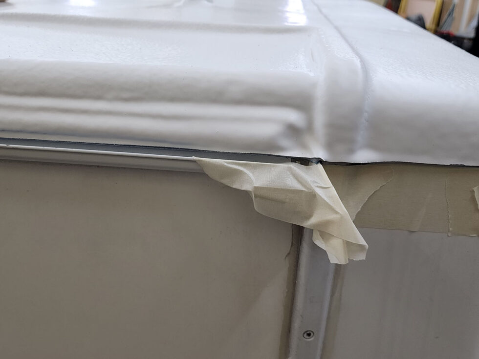 travel trailer having roof repaired