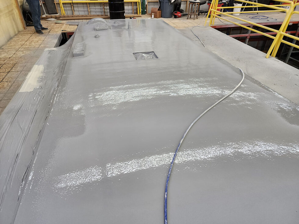 travel trailer roof being fixed