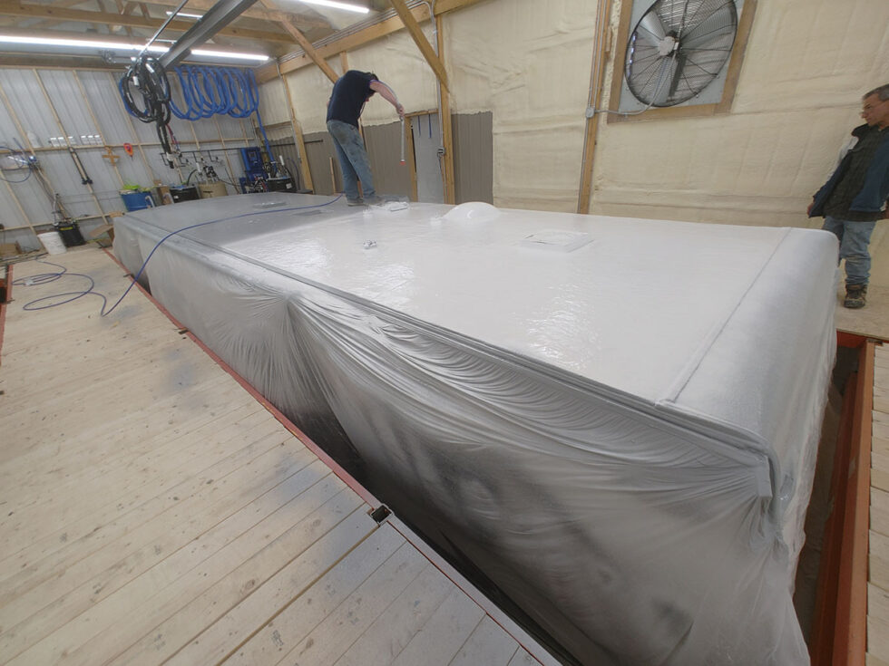 travel trailer having roof repaired