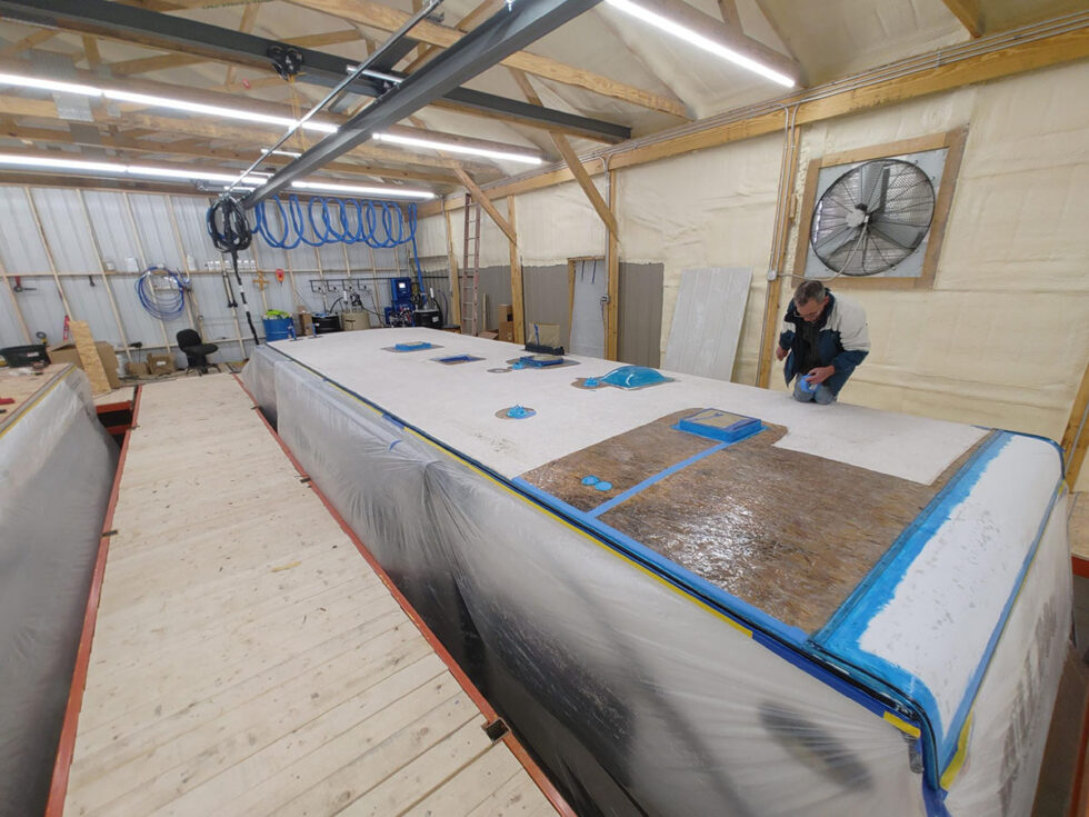 travel trailer having roof repaired