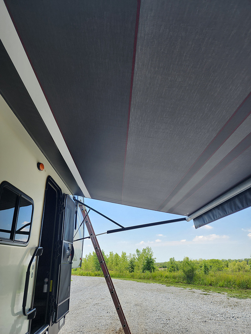 rv awning after repair