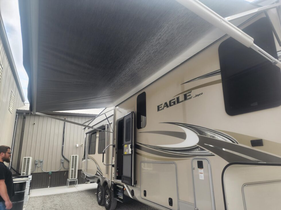 rv awning after repair