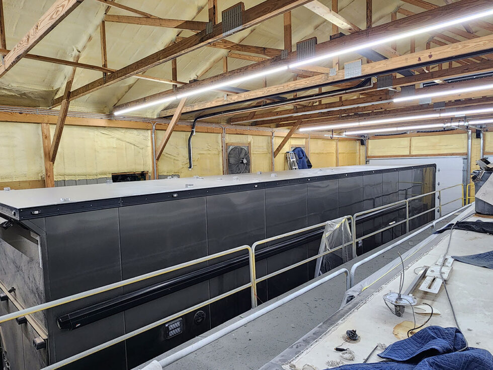 custom race car trailer roof in the shop