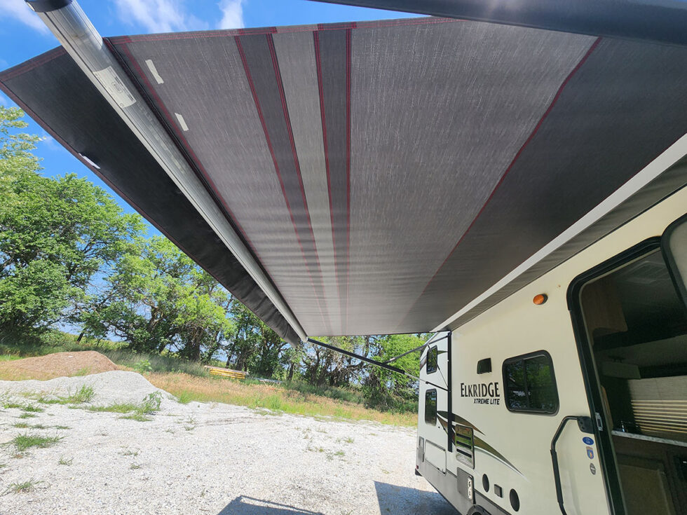rv awning after repair