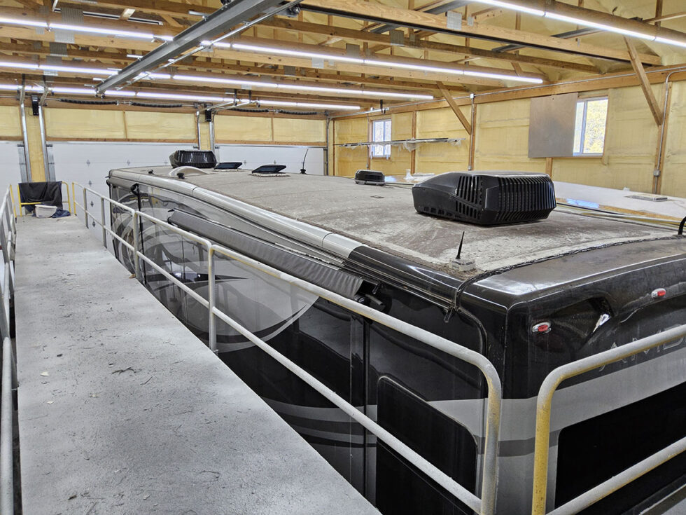 Fifth Wheel having roof repaired at Midwest RV Roof
