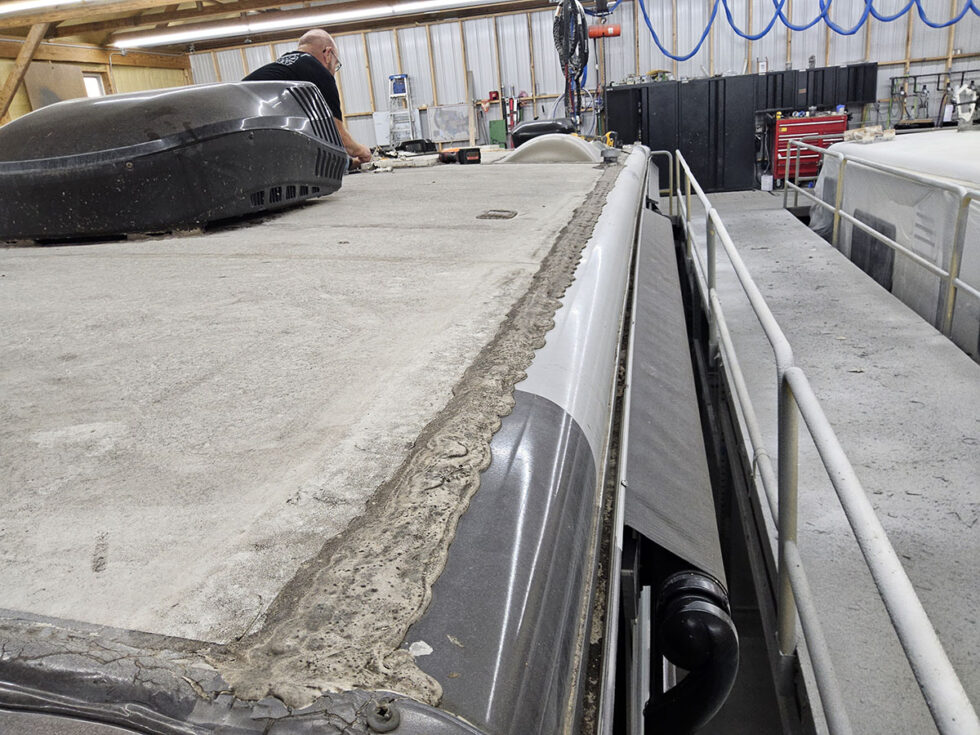 Fifth Wheel having roof repaired at Midwest RV Roof