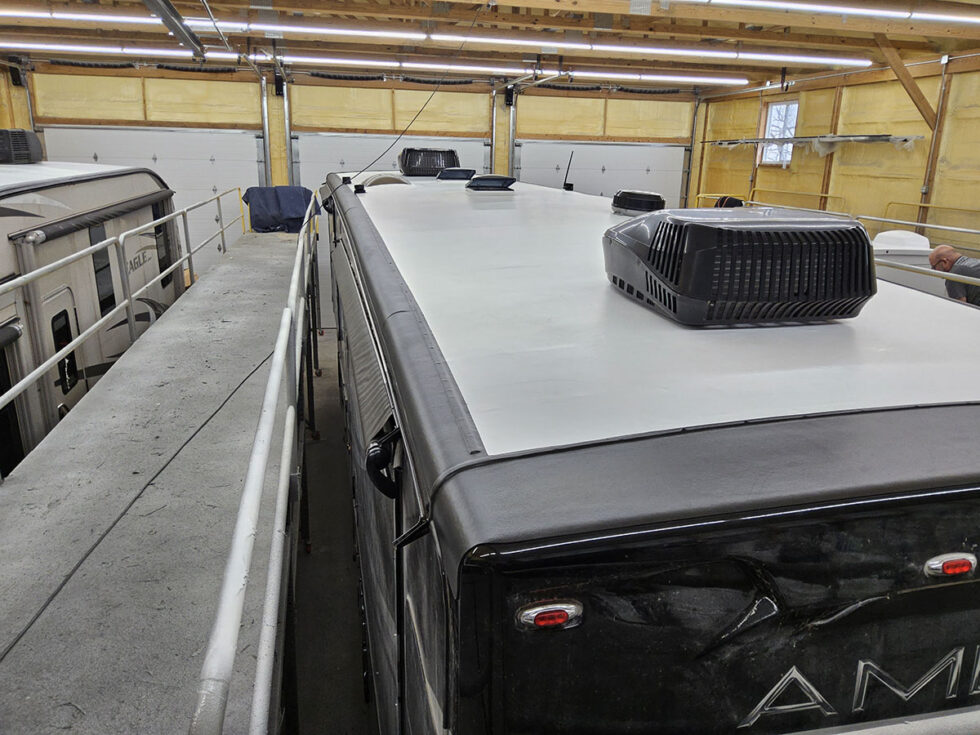 Fifth Wheel having roof repaired at Midwest RV Roof