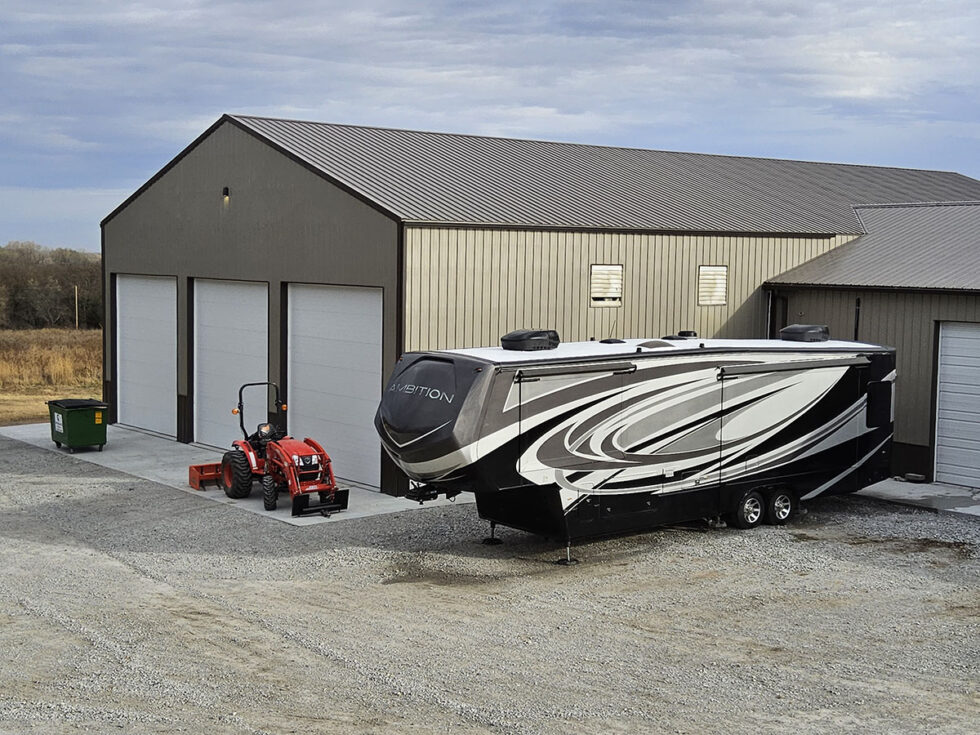Fifth Wheel outside Midwest RV Roof
