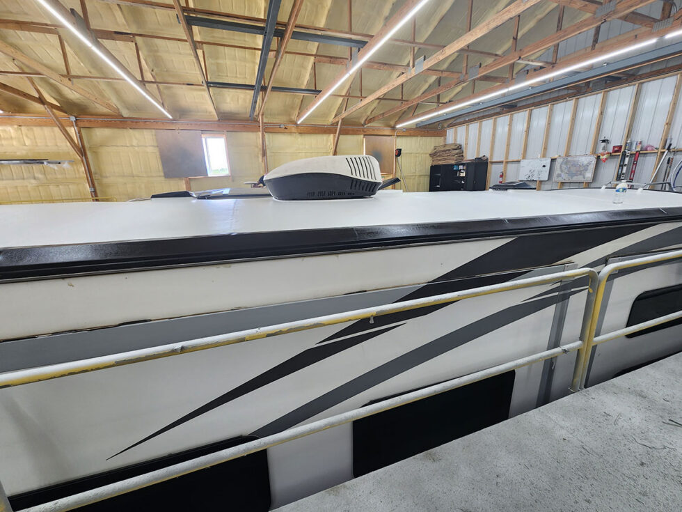 RV in shop for a new roof