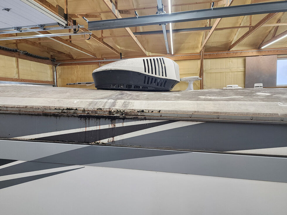 RV in shop for a new roof