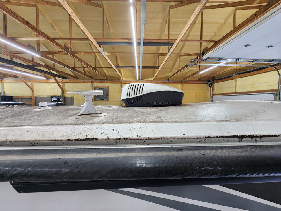 RV in shop for a new roof