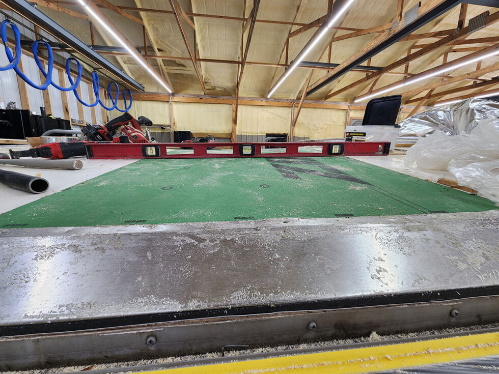 damaged RV in shop for a new roof