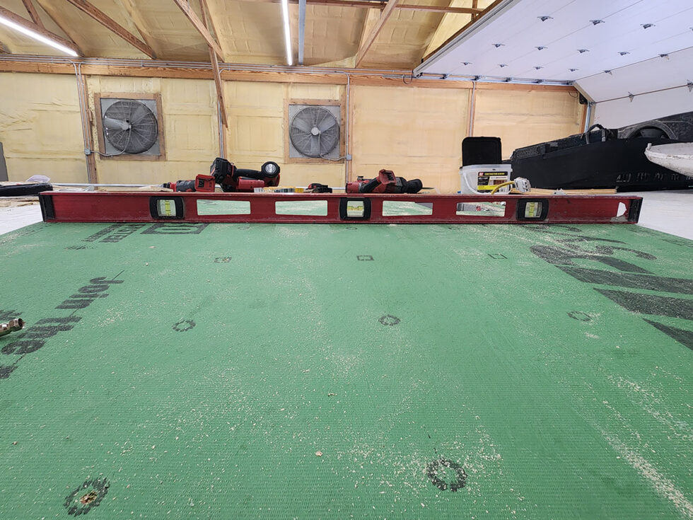 damaged RV in shop for a new roof