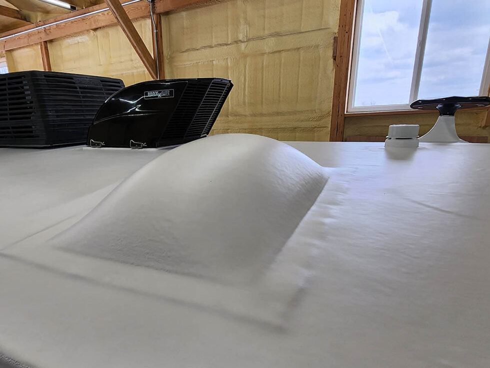 FlexArmor covered RV skylight